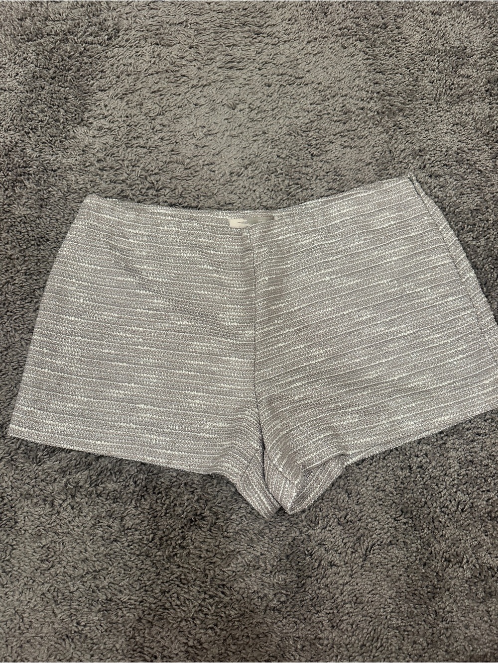 FOREVER 21 Women's Gray Metallic Tweed Striped Shorts Size L